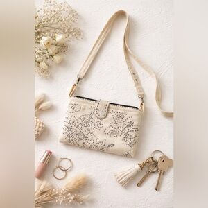 Handmade Embroidered Crossbody Bag /Floral Needlework Mini Purse
